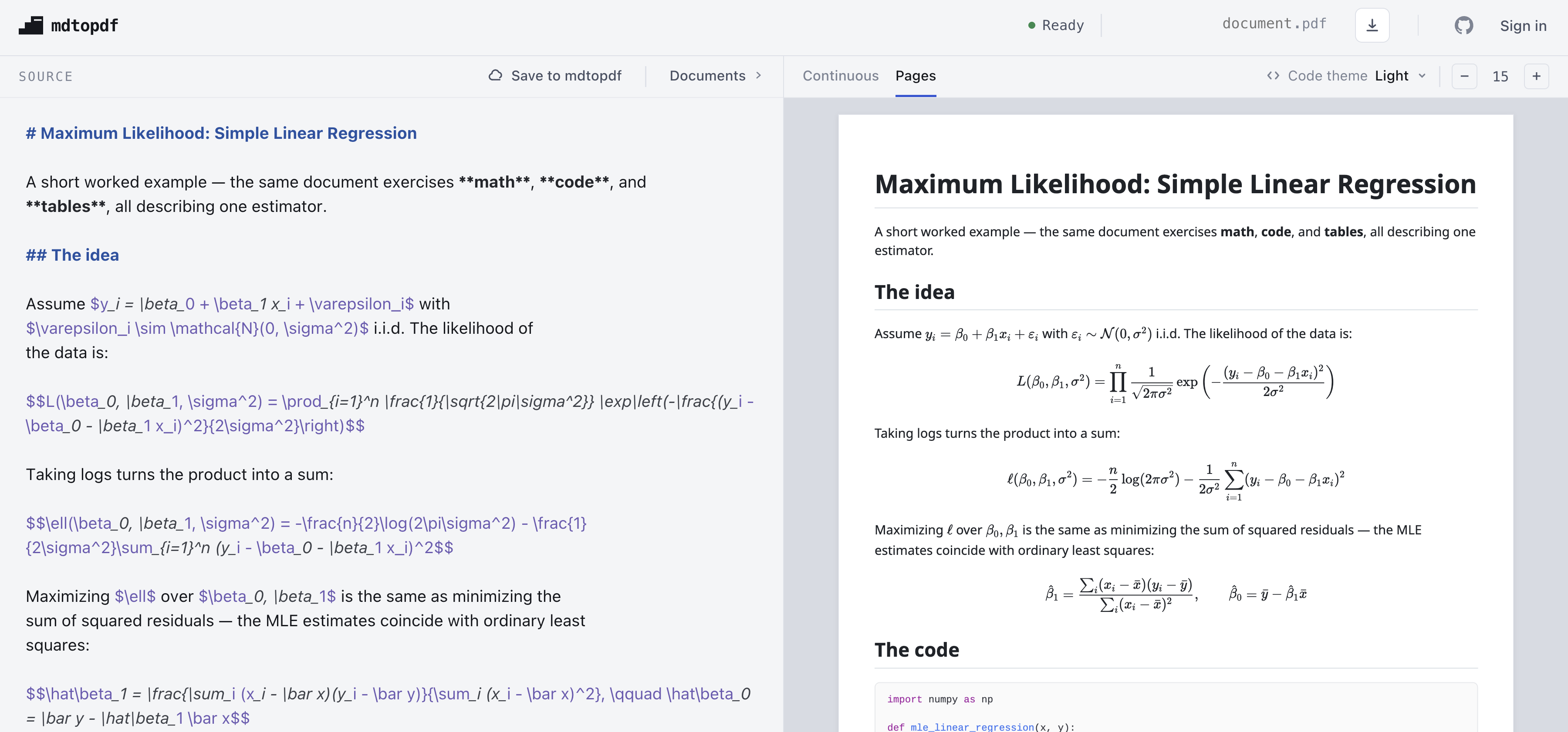 mdtopdf live-preview editor